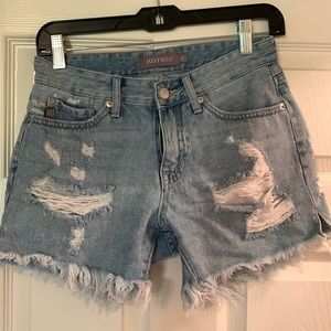 DENIM distressed shorts